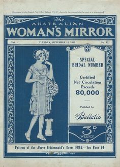 an old australian woman's mirror advertises the special bridal number for australia