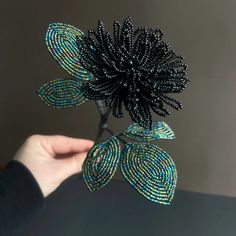 French Beaded Flower Black Dahlia Flower Artificial Flower - Etsy Sweden Black Dahlia Flower, Dark Dahlia, French Beading, Centerpiece Home, Flowers Dark, Bead Flowers, Beaded Flowers Patterns, French Beaded Flowers, Flower Artificial