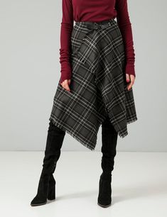 Get pretty in plaid this season in our tartan wrap around skirt. Excellent to pair with a business white shirt, simple slick turtleneck sweater or oversize button down cardigan.Suitable for many looks and occasions, very easy and stylish item in your wardrobe. Will stay there for years!Fits sz.S, M but can be easily readjusted with a buckle,80% lightweight wool, 20% acrylicModel's height 179 cmFind more on www.kozzachka.comInstagram: Kozzachka for more inspiration Grey Capsule Wardrobe, Wrap Skirt Outfit, Casual Work Style, Tartan Skirt, Fitted Coat, Button Down Cardigan, Wrap Around Skirt, Work Style, Red Tartan