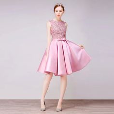 Pink homecoming dress, cute graduation dress, short satin dressMaterial:satinColor:as picture or custom color(Please check the color card and note number)Neckline:o-neckBack details:bandageDress type:A-lineStyle:cute&ltp&gtFeatures:lace</p>&ltbr/>&ltp&gtThis dress could be custom made, there are no extra cost to do custom size and color.</p>&ltbr/>&ltp&gt1, If the color is customized, please note the color & card number.</p>&ltbr/>&ltp&gt2,You can choose standard size or custom size . If dress i Cheap Bridesmaid Dresses Online, Short Satin Dress, Pink Homecoming Dress, Prom Dresses Modest, Bridesmaid Dresses Online, Cheap Bridesmaid Dresses, Satin Bridesmaid Dresses, Short Prom Dress, Party Dress Short