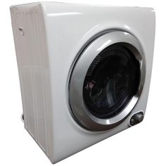 the front view of a washing machine on a white background