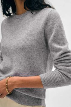 A true wardrobe essential this sweater is designed to be worn anytime and anyplace. it’s made from 100% traceable cashmere with finely ribbed trims and a straight fit for comfort. keep this staple at the top of your knit drawer—it’s the kind of style you’ll be reaching for often.    - straight fit. long sleeve.  - length in size small is 23"  - the model is 5'9" and is wearing a size small.  - 100% cashmere  - hand wash cold or dry clean. do not twist or wring. reshape and lay flat to dry. warm iron if needed.  - style #19307 Frances Valentine, Mohair Sweater, Something Went Wrong, Engineered Garments, Women Pullover, Lay Flat, Wardrobe Essentials, Cashmere, Sweaters For Women