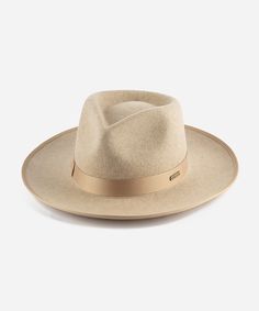 Gigi Pip felt hats for women - Monroe Rancher - fedora teardrop crown with stiff Classic Curved Brim Fedora For Fall, Classic Fedora With Curved Brim For Fall, Wool Fedora With Curved Brim In Solid Color, Wool Fedora With Curved Brim, Solid Wool Fedora With Curved Brim, Classic Beige Fedora Felt Hat, Solid Curved Brim Fur Felt Fedora, Beige Wool Fedora With Curved Brim, Flat Crown Fur Felt Fedora