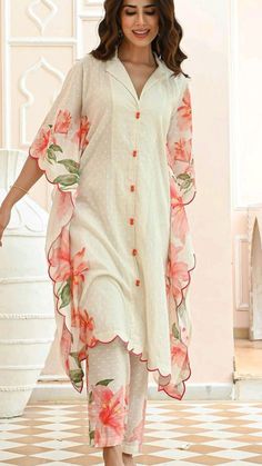 Kaftan Kurti Designs Latest, Cotton Kaftan Designs, Professional Kurti Design, Cotton Kurti Plazzo Designs, Kaftan Neck Designs, Kaftan Suit Design, Modern Neck Designs For Kurtis, Kaaftaan Designs, Summer Kurtis Indian Cotton