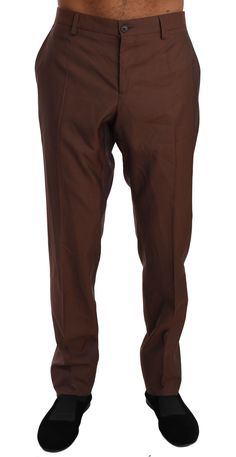 Dolce & Gabbana Brown Wool Silk Formal Trousers Pants Red Pajamas, Formal Trousers, Formal Pants, Trousers Pants, Silk Shorts, Dolce E Gabbana, Dolce And Gabbana Man, Black Sleeveless, Dolce & Gabbana