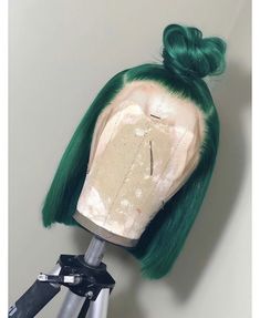 Emerald Green Frontal Wig, Chartreuse Wig, Short Bob Wigs, Peruvian Hair, Real Human Hair, Grunge Hair, Smooth Hair