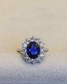 ad eBay - 3.39 Ct Oval Cut Natural Sapphire & Diamond Wedding Ring 950 Platinum Size 6 7 8 - Buy Now, click the link (eBay)