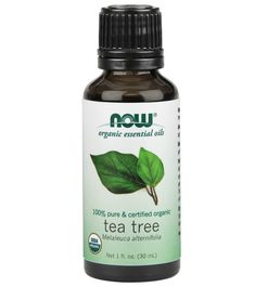 The Organic Tea Tree Essential Oil gives a warm and spicy scent. Use this to cleanse and purify as a natural beauty and cleaning product.
Features

Tea Tree essential oil.
Potent warm and spicy aroma.
Made with 100% pure and organic essential oils.
Ideal for air diffusion and skin care needs.
Can be used as a facial serum or balancing mist.
Safety Notes:
- If pregnant or lactating, please consult a health care practitioner before using.
- For external use only.
- Avoid contact with eyes.
- Keep out of reach of children.
Details

Scent: Tea Tree
Promotes: Cleansing, Purifying, Renewing
Dosha Balance: Balances Pitta, Balances Kapha 
Ingredients: Organic Tea Tree Oil (Melaleuca Alternifolia).
Uses: For aromatherapy use; for all other uses, carefully dilute with a carrier oil prior to use.
Siz Oils For Dandruff, Now Essential Oils, Grapefruit Oil, Dog Things, Organic Cleaning Products, Now Foods, Tea Tree Essential Oil, Organic Essential Oils, Organic Teas