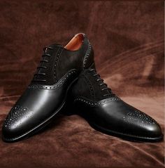 Upper+Genuine+leather<br>  Inner+soft+leather<br>  Sole+Leather<br>  Heel+Leather<br>  Gender+Male<br>  Colors:+black<br>  Style+Dress+shoes<br>  Fastening+lace+upl<br>  Width+Medium+(D,+M)<br>  Handling+time+10+days<br>  Detailed+Stitching+and+Craftsmanship.<br>  <br>  Size.+(required+measuremen... Black Formal Shoes, Suede Dress Shoes, Black Brogues, Br Style, Slipon Shoes, Brogues Men, Mens Fashion Edgy, Suede Leather Shoes, Mens Fashion Smart