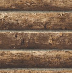 Sample Faux Log Cabin Prepasted Wallpaper in Walnut by Seabrook Vinyl Log Siding, Log Wallpaper, Cabin Wallpaper, Log Wall, Look Wallpaper, Rustic Wallpaper, Log Siding, Belek, Wood Logs