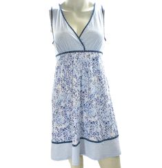 Charter Club Printed Chemise Nightgown Whispy Floral XS Spring Cotton V-neck Nightgown, Sleeveless Lace Trim Nightgown For Vacation, V-neck Stretch Sleep Dress, Sleeveless Cotton Nightgown For Vacation, Spring V-neck Stretch Nightgown, Cotton Sleeveless Nightgown For Vacation, Summer V-neck Stretch Nightgown, Fitted Cotton V-neck Sleepwear, Summer Sleeveless Beach Nightgown