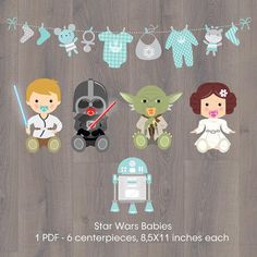 star wars babys clipart set for digital scrapbooking and paper crafting