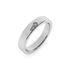 a white gold wedding ring with two diamonds