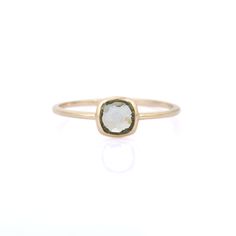 14K Yellow Gold Green Amethyst Ring - VR Jewels Green Amethyst Jewelry, Yellow Gold Solitaire Ring, Large Stone Rings, Precious Stones Rings, Heritage Jewellery, Green Amethyst Ring, Gold Solitaire Ring, Cushion Ring, Gold Gemstone Ring