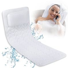 PRICES MAY VARY. Polyester Fiber COMFORT & SUPPORT: Our bath pillows are designed with a full-body design that provides your body with soft, breathable cushioning to relieve pressure on your shoulders, back and tailbone. SAFE & NON-SLIP: No more sliding while soaking! This bathtub pillow rests on 6 super strong suction cups that hold your spa pillow securely to the back of the tub.washable. EASY TO CLEAN: Features 3D Air Mesh technology. Breathable design allows for quick drying. Built-in hooks