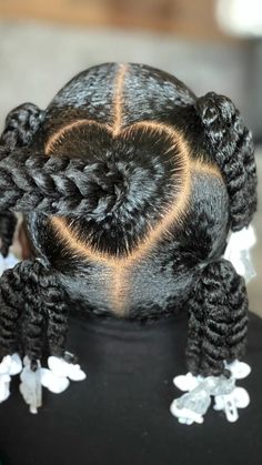 Valentine's Hair Styles For Black Kids, Little Black Girls Ponytail Hairstyles For Kids Natural, Twisty Ponytails, Pre K Hairstyles Girl Black, Heart Hairstyle For Kids Easy Black, Preschool Hairstyles Girl Black, Kid Styles Hair Black, Valentines Hairstyles For Kids Black, Black Child Hairstyles