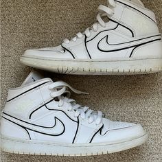 Nice Pair Of Women’s Air Jordan 1 Mid Se Iridescent Trim Colorway Size 12 Used Condition See Pics For Some Discoloration No Box Wmns Air Jordan 1, Air Jordan 1 Mid Se, Womens Jordans, Air Jordan 1 Mid, Jordan 1 Mid, Trim Color, Air Jordan 1, Jordan Shoes, Jordan 1