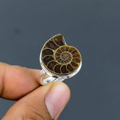 Note: Due to the natural formation of this gemstone. Slight variation in design and color are to be expected. Ammonite Fossil Ring 925 Sterling Silver Ring Adjustable Ring Handmade Gemstone Ring Ammonite Fossil Jewelry Ring For Gift Unique Style Ring SKU  : VR-14 Handmade Ring Gemstone : Ammonite Fossil Stone Shape : Shell Metal Purity : 925 Sterling Silver Ring Size : Adjustable Ammonite fossils are believed to help with ailments like blood pressure and degenerative disorders, such as those aff Ammonite Ring, Ammonite Fossil, Ammonite Fossil Meaning, Ammonite Earrings, Ammonite Crystal, Fossil Ring, Fossil Jewelry, Sterling Silver Jewelry Handmade, Silver Gemstone Jewelry