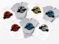 "Jurassic Park Birthday Shirt, Personalized Jurassic Park Family Birthday Shirt, Dinosaur Birthday Shirt, Custom Dinosaur Shirt, Custom Tees  Welcome to TeeKonDesign! We're delighted to have you here. Our store is dedicated to ensuring your happiness, and we value you as a friend, not just a customer. If you have any questions or would like to purchase a custom design, please contact us. We're confident that you'll love our designs, and we'll do our best to ensure your satisfaction. How to order Jurassic Park Birthday Shirt, Jurassic Park Birthday, Universal Shirts, Park Birthday, Family Birthday Shirts, Dinosaur Shirt, Family Birthday, Family Birthdays, Disney Vacation