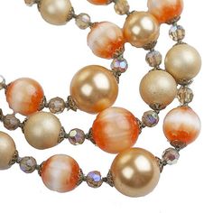 This is a gorgeous vintage vendome apricot colored glass bead and crystal 3 layer necklace. it is in excellent vintage condition. it extends to approximately 19-20 inches around the shortest layer with a beautiful clasp. no plastic on this necklace. the true color of this necklace is hard to capture in photos. 3 Layer Necklace, Peach Necklace, Franklin Tn, Layer Necklace, Beaded Statement Necklace, Multi Strand Necklace, Summer Jewelry, Strand Necklace