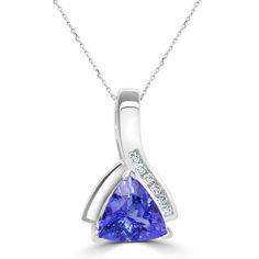 9.0x9.0 Violetish Blue AAAA Tanzanite Pendant Trillion shape 2.39 ct with 0.1 cttw Diamond in 14K WG Product Information SKU TT2004P/15 Metal Type 14K Metal Color White Gold Ring Style - Primary Stone Gemstone Name Tanzanite Gemstone Species Zoisite No. Of Gemstones 1 Gemstone Shape Trillion Gemstone Weight 2.39 Gemstone Size 9.0x9.0 Origin Tanzania Secondary Stone Gemstone Name Diamond Gemstone Species Diamond No. Of Gemstones 6 Gemstone Shape Round Gemstone Weight 0.1 Gemstone Size - Origin - Tanzanite Pendant, White Gold Pendant, Tanzanite Gemstone, Diamond Gemstone, White Gold Rings, Tanzania, Gold Pendant, Fashion Rings, Types Of Metal