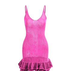 Pink Micas Open Knit Ruffle Hem Cami Mini Dress. Size L. Brand New , Never Worn. Casual V-neck Crochet Dress For Party, Chic Knitted Mini Dress For Party, Knitted Stretch Mini Dress For Party, Chic Crochet Knit Party Dress, Summer Pointelle Knit Crochet Mini Dress, Knitted V-neck Party Dress, Summer Pointelle Knit Crochet Dress, Chic Pointelle Knit Mini Dress For Summer, Knit Mini Dress For Beach