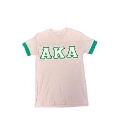 This classic pink and green sorority t-shirt is a best seller! Symbols embroidered with sturdy stitching and vibrant AKA colors.