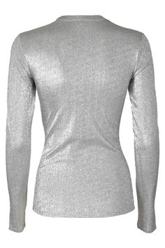 75% viscose 20% polyester 5% elastane Fitted Viscose Tops For Night Out, Elegant Fitted Silver Top, Metallic Stretch Elegant Tops, Elegant Metallic Stretch Top, Fitted Elastane Tops For Formal Occasions, Formal Fitted Elastane Tops, Fall Party Tops In Viscose, Metallic Fitted Tops For Formal Occasions, Fitted Metallic Tops For Formal Occasions