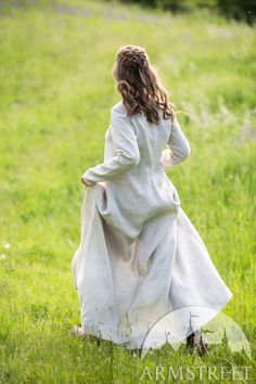 Peasant Dresses For Larp, Peasant Dresses For Medieval Festivals, Regency Dresses For Medieval Festivals, Medieval Long Sleeve Linen Dress For Larp, Bohemian Dresses For Larp, Fitted Medieval Dress For Spring, Peasant Style Long Sleeve Linen Medieval Dress, Linen Prairie Dress For Daywear, Fitted Linen Medieval Dress