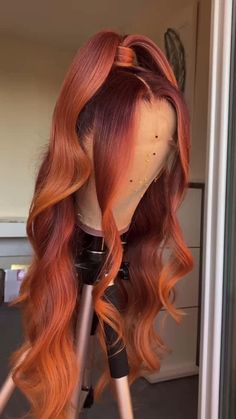 Twisted Hair, Wig Lace Front, Wig Styling, Wavy Wigs, Ginger Hair Color, Pretty Hair Color, Wig Lace