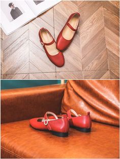 More Shoes,Please click: https://www.etsy.com/shop/mosshe Elegant but yet casual leather shoes, 100% genuine leather. THIS SHOES IS REALLY VALUABLE FOR YOU! We use the finest leather and the most comfortable shoe shape to make them super comfortable for everyday wear. All of our shoes are handmade, created with careful attention to comfort, detail and style. FEATURES: 【Color】: It also can be customized to other various colors, if you want to custom colors,please contact us. 【Material】: *Upper ma Red Leather Flats With Low Heel, Red Leather Flats With Round Toe, Women Comfortable Shoes, Leather Shoes Women, Red Leather Shoes, Mary Janes Shoes, Thick Heel Shoes, Mid Heel Shoes, Casual Leather Shoes