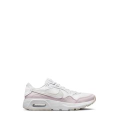 Light, durable and cozy, they'll feel good in these girls' Nike Air Max SC white summer white earl pink athletic shoes. Boasting a multidimensional design, these sneakers have leather, cloth and mesh upper for ventilation and durability and lace-up closure to provide an adjustable fit. Max Air unit and soft foam offer lightweight cushioning support while durable rubber outsole provides excellent ground control and traction. | Nike Girls' Air Max SC Running Shoe in White Summer/White Pearl/Pink Size 4 Medium Nike Air Max Pink, Nike Air Max Sc, Air Max Sc, Girls Shoes Sneakers, Girls Nike, Pearl Pink, Nikes Girl, Summer White, Pink Nikes