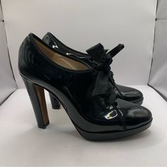 Moschino Patent Leather Heels Black Oxford Lace Women’s Size Eu 37.5 Us 7.5 D10 Moschino Shoes, Black Oxfords, Black Leather Heels, Patent Leather Heels, Heels Black, Leather Heels, Moschino, Shoes Women Heels, Patent Leather