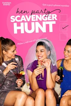 Make the hen party celebrations one to remember with an exciting scavenger hunt!🗺️It’s the perfect idea to add some fun and cheekiness to your hen weekend!👰🏼 #scavengerhunt #scavengerhuntideas #hendo #henparty #henpartyideas #henpartygames #hendogames #bridetobe Treasure Hunt Ideas, Party Scavenger Hunt, Scavenger Hunt Games