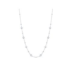 Put the perfect finishing touch on any ensemble with this Argento Bella Sterling Silver Bezel-Set Cubic Zirconia & Bead Station Necklace. Click on this JEWELRY & WATCHES GUIDE to learn about fit, styles, materials and more! Put the perfect finishing touch on any ensemble with this Argento Bella Sterling Silver Bezel-Set Cubic Zirconia & Bead Station Necklace. Click on this JEWELRY & WATCHES GUIDE to learn about fit, styles, materials and more! FEATURES Drop length: 16 in. Chain type: cable, Byza Elegant White Crystal Chain Necklace, Diamond White Round Necklaces With Stones, Classic White Crystal Necklace, Silver Necklace With Sparkling Round Beads, White Cubic Zirconia Necklace With Stones, Round Crystal Necklace With Pearl Chain, Crystal Round Necklace With Pearl Chain, White Bezel Set Necklace For Wedding, Crystal Necklace With Pearl Chain