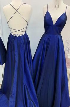 Blue Satin Gown, Blue Long Prom Dress, Pagent Dresses, School Event Dress, Floor Length Prom Dress, Prom Dress Blue, Blue Evening Dress, Oscars After Party, School Dance Dresses