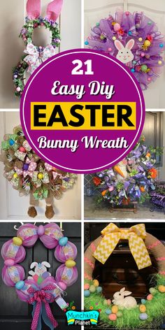 diy Easter bunny wreath Wreath Ideas For Front Door, Bunny Wreaths, Diy Easter Wreath, Diy Easter Bunny, Decorated Wreaths, Easter Wreath Diy, Fluffy Bunny, Easter Bunny Wreath, Bunny Wreath