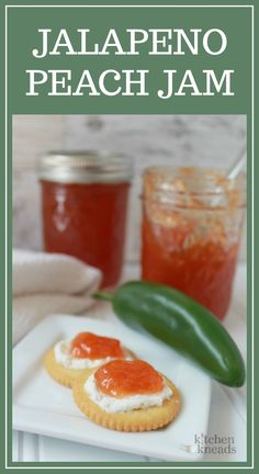 Jalapeno Peach Jam | Simple Sweet and Spicy Jam Canning Jalapeno Jelly, Hot Peach Jam, Peach Jalapeno Sauce, Canned Peach Jalapeno Jam, Small Batch Peach Jalapeno Jam, Peach Jam Using Frozen Peaches, Peach Jalapeno Jelly Recipe Canning, Jalapeno Peach Jam Recipe Canning, Peach And Pepper Jam