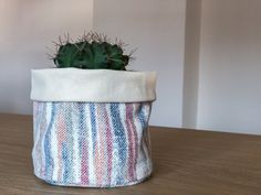 a potted plant sitting on top of a wooden table