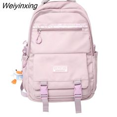 Shipping: Worldwide Express Shipping AvailableDelivery time: 🚚7-15Days Fast ShippingReturns: Fast refund,💯100% Money Back Guarantee.Brand Name: rentengerOrigin: Mainland ChinaCN: HebeiMain Material: nylonLining Material: PolyesterBackpacks Type: SoftbackInterior: Cell Phone PocketInterior: Computer InterlayerHandle/Strap Type: Soft HandleExterior: Flap PocketDecoration: AppliquesDecoration: LetterDecoration: LOCKClosure Type: zipperTechnics: JacquardCapacity: 20-35 LitreItem Type: BackpacksPla Casual Shoulder Bag For Study, College Backpack Women, Cool School Bags, Female Books, Cute School Bags, Applique Letters, Pink China, Kawaii Bag, School Bag College