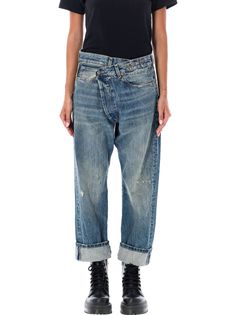 R13 Crossover Jeans Crossover Jeans, Distressed Denim Jeans, Denim Branding, Mens Fall, Jeans Jumpsuit, Emilio Pucci, Yoga Wear, Denim Pant, Womens Fall