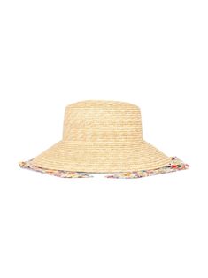 beige/multicolour straw floral-print tie fastenings Adjustable Multicolor Straw Hat For Spring, Cream Woven Straw Hat For Spring, Spring Multicolor Adjustable Straw Hat, Woven Hat For Spring Garden Party, Spring Woven Hats For Garden Party, Casual Floral Print Sun Hat For Beach, Adjustable Woven Straw Hat For Garden Party, Casual Adjustable Straw Hat For Garden Party, Summer Beach Hats With Floral Print