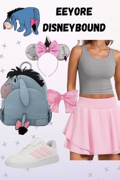 Channel the lovable Eeyore with this adorable disneybounding outfit idea for Disney World & Disneyland! 🎀 All items linked below, click the link to find the displayed color/style 🔗 #disneybound #disneyboundingoutfits #disneyboundoutfits #disneyboundingoutfit #disneyboundoutfit #disneyoutfits #disneyfashion #disneyprincesses #disneyprincess #disneyworld #disneyland #waltdisneyworld #disneytravel #disneyoutfitideas #disneyoutfit #disneyoutfitidea #summeroutfits #summershopping #eeyore #winniethepooh #pooh Mens Disney Bounding, Disney Bounding Eeyore, Disneybound Shorts, Cute Outfits Disney World, Cute Halloween Disney Outfits, Eeyore Inspired Outfits, Themed Disney Outfits, Sporty Disney Outfits, Modern Disney Characters Outfits