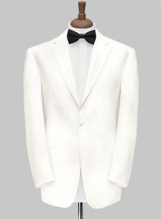 Not all dressy events require the formality of a tuxedo, for some Ivory Dinner Jacket will suffice. Crafted from a blend of wool, a perfect statement piece for any man who wants to look masculine and ideal at the same time. This style does make an excellent secondary jacket to look cooler than everyone in the room when worn. 
 
 Tuxedos are a great way to stand out from the crowd while maintaining an everlasting elegant aura. Wear it with a pair of high-shine black derby shoes, a white dinner sh Elegant Party Suits With Hidden Button Closure, Elegant Single Breasted Tuxedo For Black Tie, Elegant Suits For Black-tie Events With Lapel Collar, Formal Long Sleeve Suit With Structured Boning, Elegant Blazer For Black-tie Events With Suit Collar, Elegant Single Breasted Blazer For Black-tie Events, Elegant Single Button Wedding Tuxedo, Elegant Single-breasted Blazer For Black-tie Events, Tailored Tuxedo With Lapel Collar For Wedding