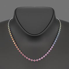 Elevate your elegance with our 9.20 Carat Natural Rainbow Sapphire Necklace in 14K Gold. This personalized Art Deco choker features a vibrant array of rainbow sapphires, making it a stunning statement piece. Showcasing the September birthstone, it’s the perfect anniversary gift that combines timeless beauty with modern sophistication, crafted to celebrate life’s most cherished moments. 𝐅𝐞𝐚𝐭𝐮𝐫𝐞𝐬:• 𝐌𝐚𝐝𝐞 𝐭𝐨 𝐎𝐫𝐝𝐞𝐫• 𝐌𝐞𝐭𝐚𝐥: 𝟏𝟎𝐊 𝐆𝐨𝐥𝐝 | 𝟏𝟒𝐊 𝐆𝐨𝐥𝐝 | 𝟏𝟖𝐊 𝐆𝐨𝐥𝐝 • Multicolor Cubic Zirconia Necklace For Formal Events, Multicolor Cubic Zirconia Necklace For Formal Occasions, Multicolor Diamond Necklaces For Anniversary, Luxury Multicolor Necklaces For Anniversary, Luxury Rainbow Cubic Zirconia Jewelry, Elegant Rainbow Cubic Zirconia Jewelry, Rainbow Round Diamond Jewelry, Rainbow Colored Round Diamond Jewelry, Elegant Rainbow Jewelry For Formal Occasions