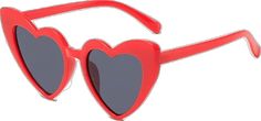 Valentine's Day Red Casual Sunglasses, Casual Red Sunglasses For Valentine's Day, Trendy Heart-shaped Sunglasses With Heart Print, Trendy Red Sunglasses As Gift, Cute Heart Shaped Sunglasses For Beach, Cute Heart-shaped Beach Sunglasses, Cute Red Sunglasses For Summer, Cute Heart Print Sunglasses For Valentine's Day, Trendy Red Sunglasses For Valentine's Day