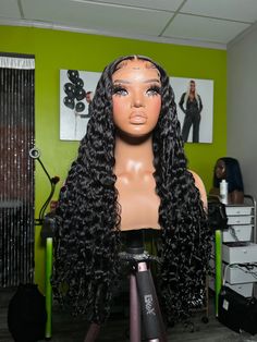 Custom machine made wig. Constructed with virgin hair. Hair pattern: deep wave FYI this curl pattern is slightly tighter than our Kendra wig Please add all customizations and add ons. All sales final