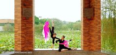 Shen Yun dancers are in their natural habitat at a pond just filled with lotus leaves, in Taiwan. Pictured from left: Principal Dancer Miranda Zhou-Galati and Principal Dancer Daoyong Zheng. http://www.shenyunperformingarts.org/ Breathing Underwater, China Image, Water Movement, Lotus Leaves, A Pond