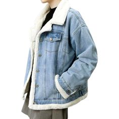 Our 2023 Winter Collection brings you the ultimate in '90s-inspired fashion with this Lamb Fleece Women's Denim Jacket. A timeless classic patterned to make a statement, this light wash, oversized, buttoned closure jacket is a must-have for the fashion-forward trend queen.Why You'll Love ItThis jacket is designed to be your go-to piece this winter. Whether you're headed to a night out or grabbing brunch with friends, it'll add a dose of classic '90s style to your look. Crafted with premium quali 90s Inspired Fashion, Women Denim Jacket, Fleece Denim Jacket, Fleece Women, Dressy Attire, Denim Jacket Outfit, Oversized Jean Jacket, Light Jeans, Denim Patterns