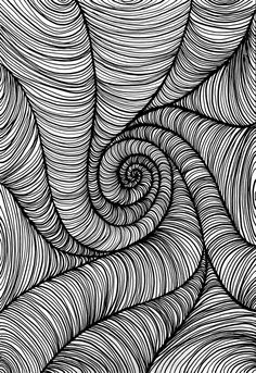 an abstract black and white background with swirls in the shape of spirals or waves